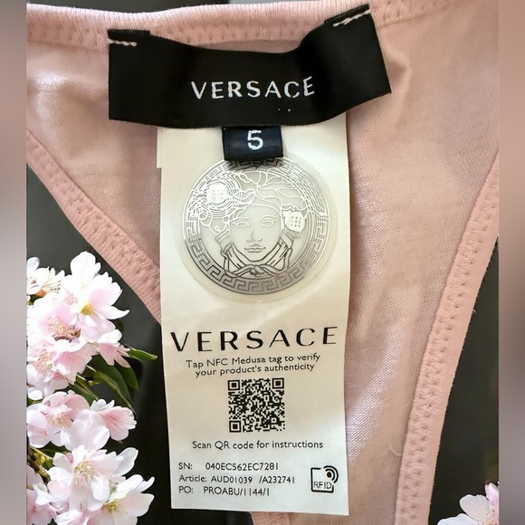 Versace Pink Sports Bra with Greek Key Trim - Picture 3 of 3